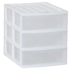 A4 Desktop Storage Units -  3 Drawer,  White