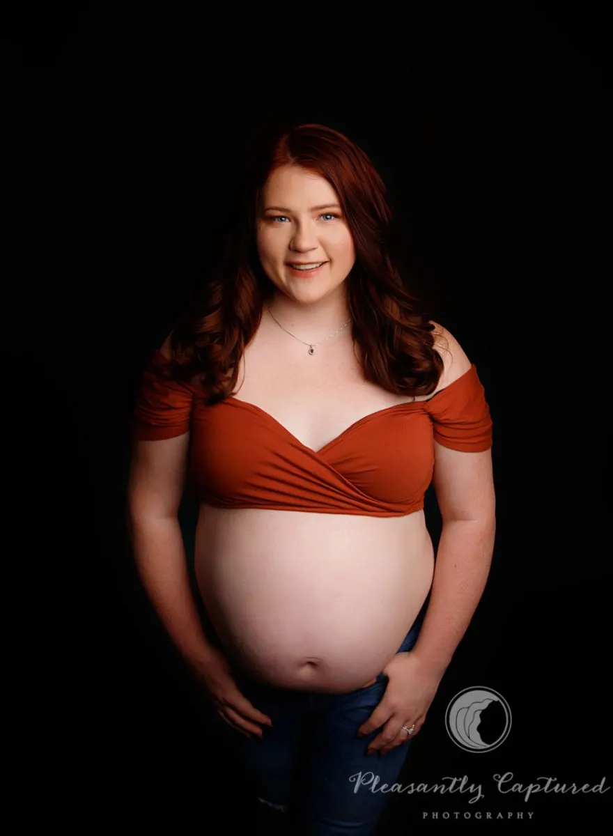 Athena Maternity Crop Top | Pearl, Copper, Cream, Garnet, Merlot & Periwinkle, One Size