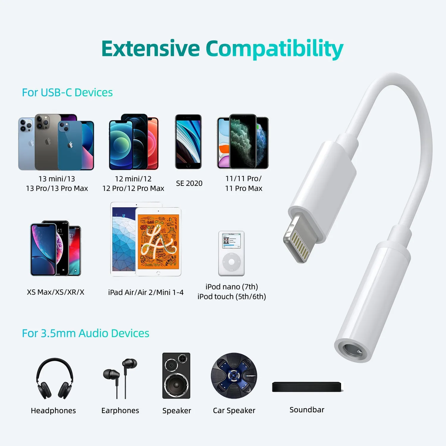 AUX005 Choetech Lightning to 3.5mm Audio Cable