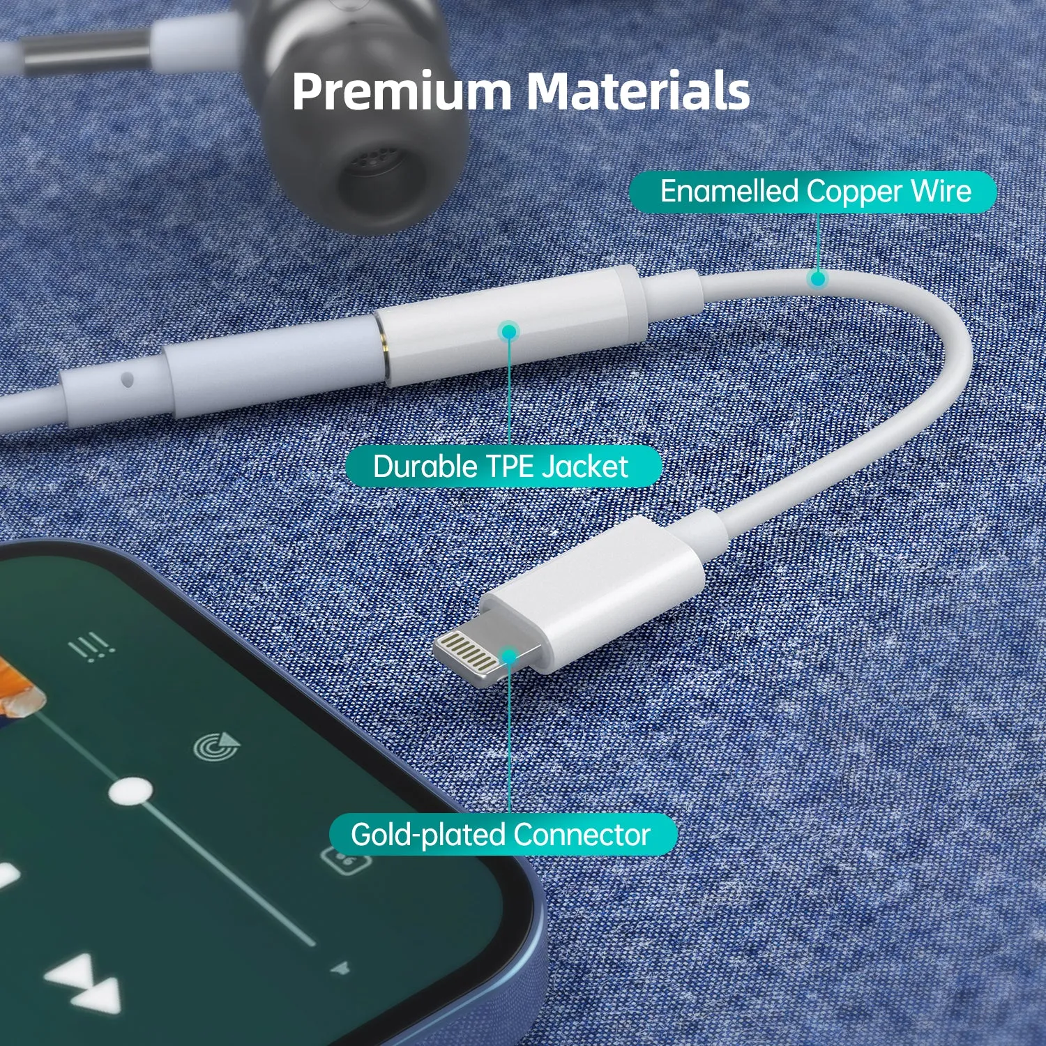 AUX005 Choetech Lightning to 3.5mm Audio Cable