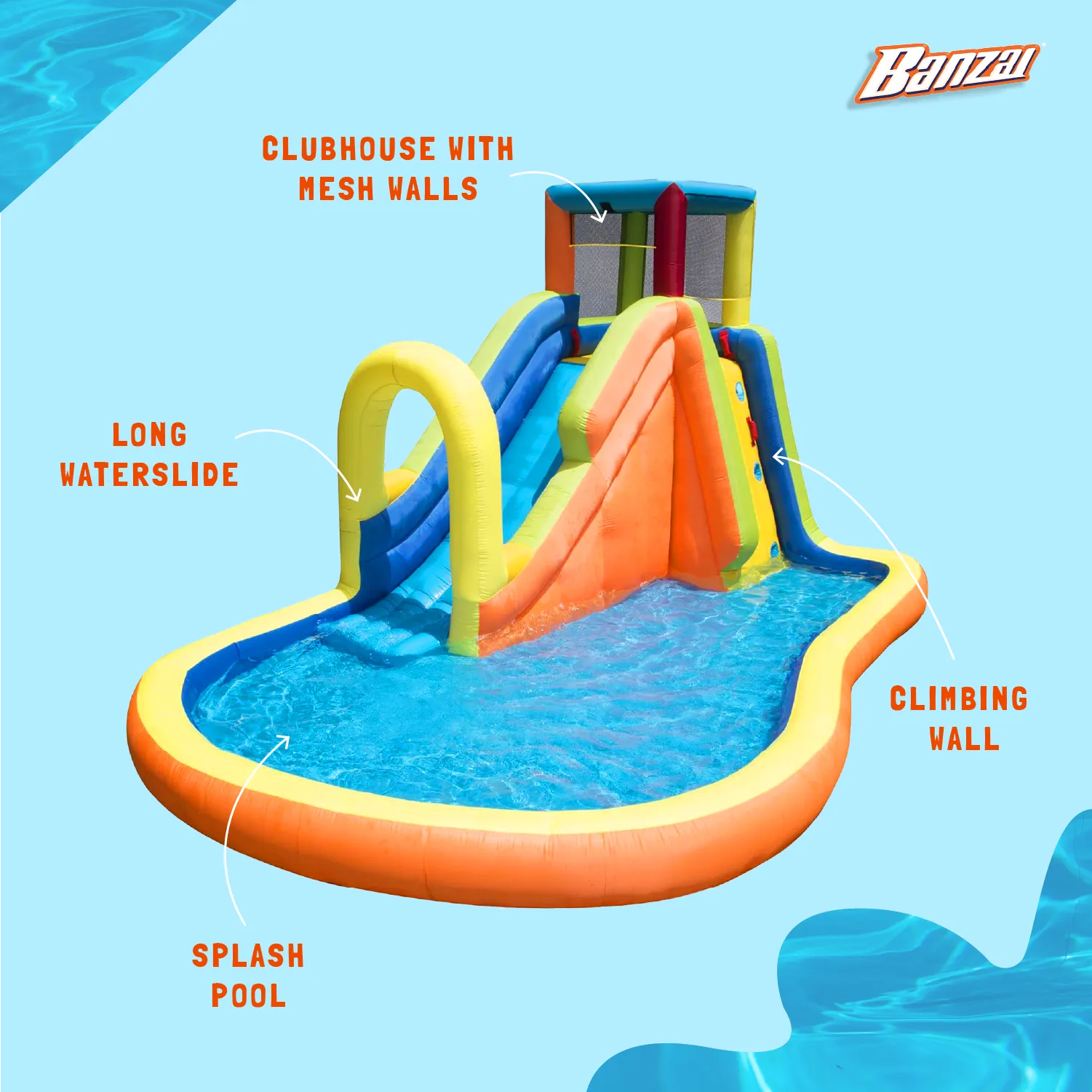 Banzai Outdoor Inflatable Pinata Bash Party Slide Aquatic Activity Water Park