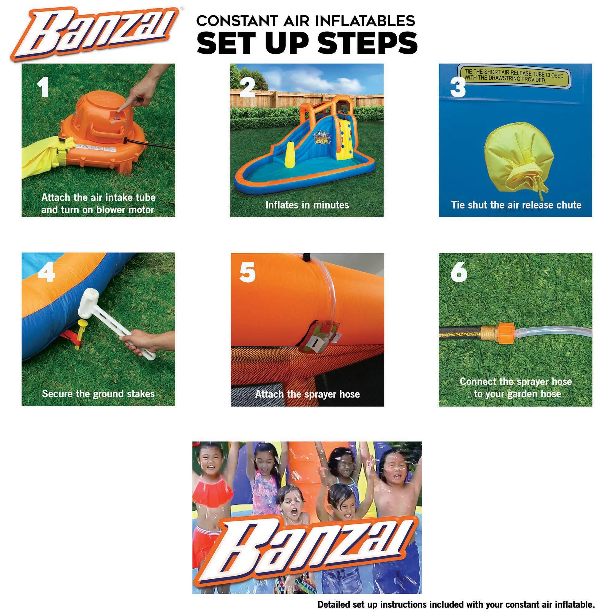 Banzai Outdoor Inflatable Pinata Bash Party Slide Aquatic Activity Water Park
