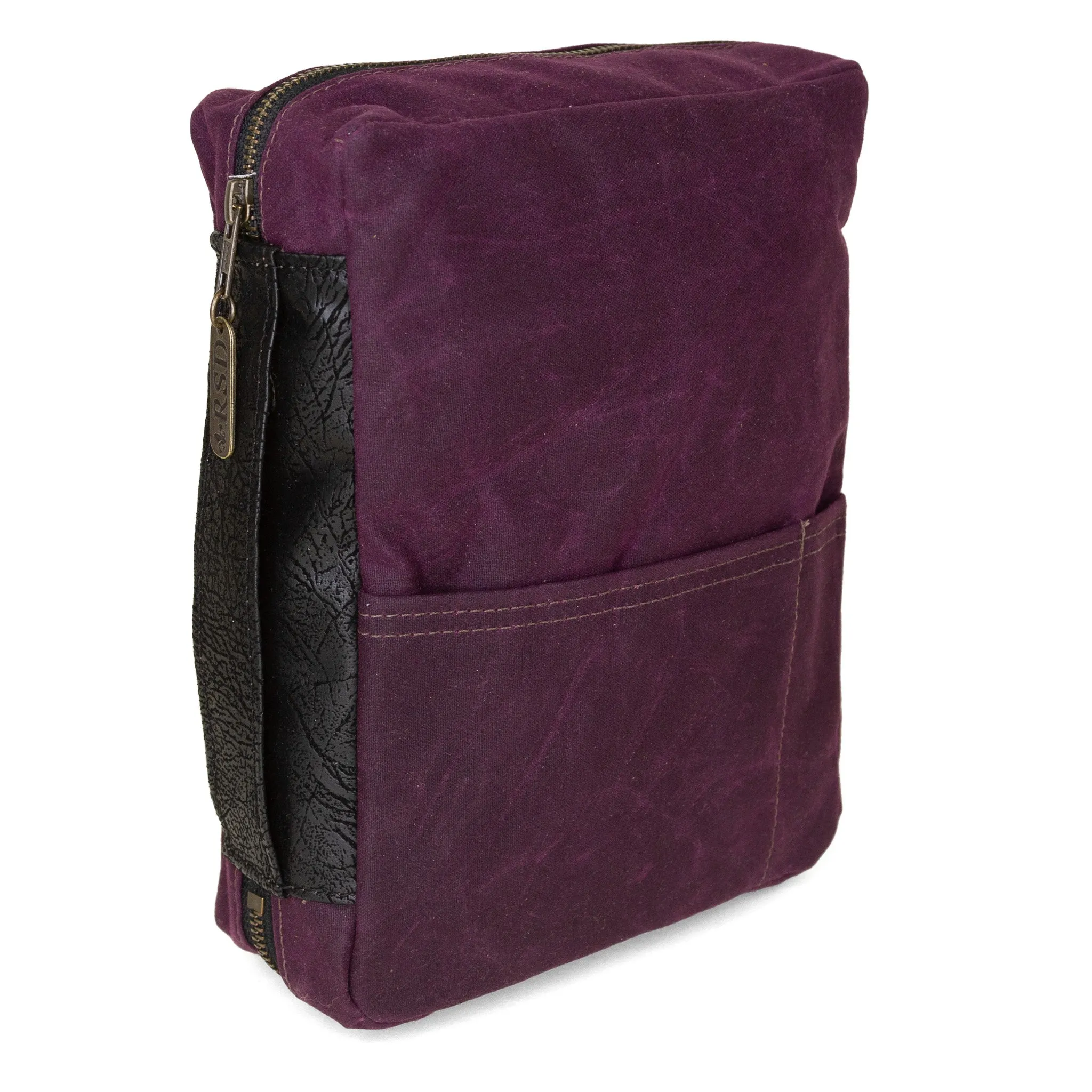 Bible Cover: Eggplant Waxed Canvas