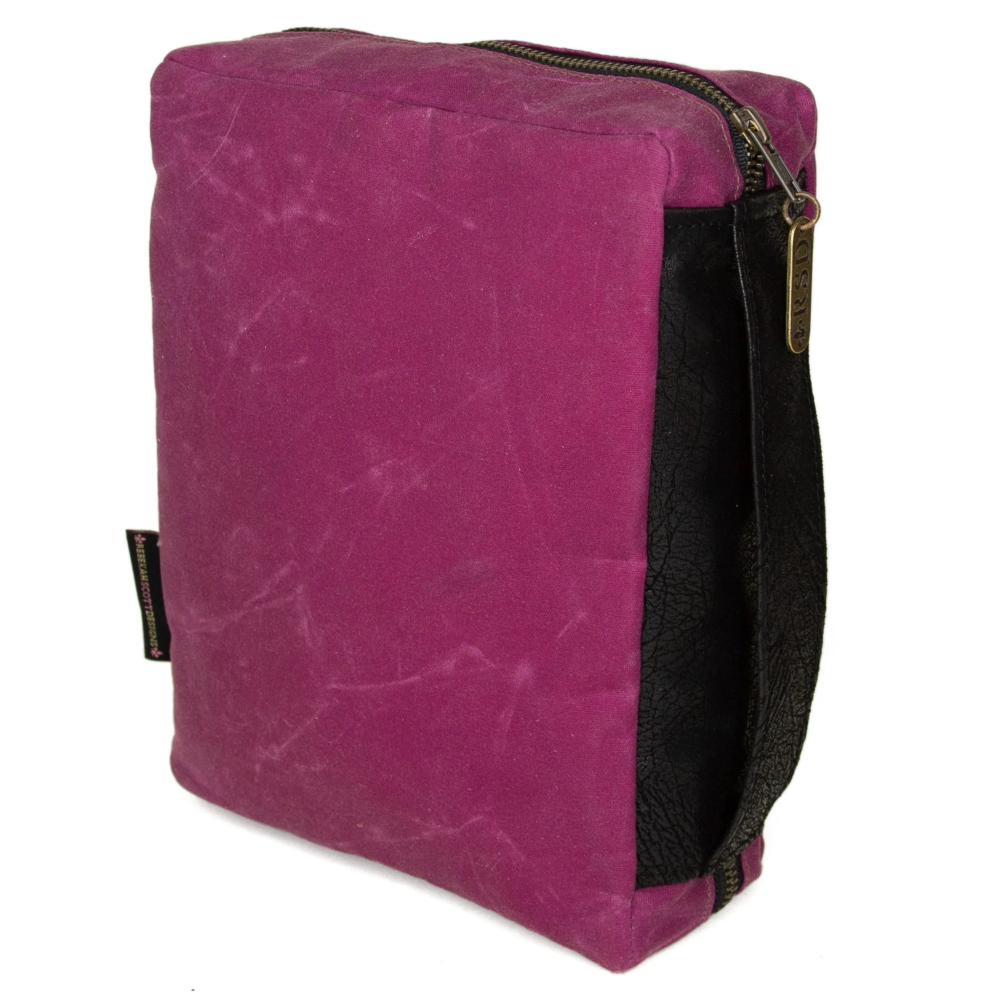 Bible Cover: Raspberry Waxed Canvas