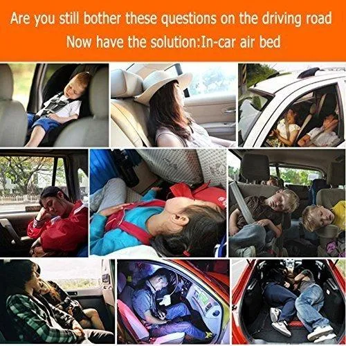 Car Bed Mattress with Two Air Pillows, CAR BED Inflatable Car Air Mattress with Pump (Portable) Travel, Camping