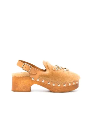 Chlo Ninna Shearling Clog - Quiet Brown