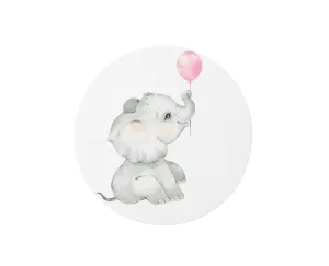 Elephant with Pink Balloon Circular Playmat/ Rug
