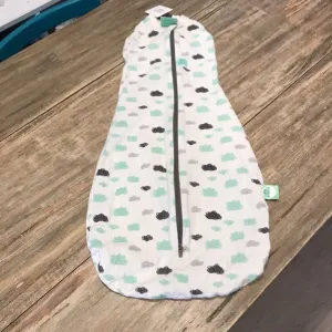 Ergopouch Organic ctn White clouds Zip Sleepsack 3-6m