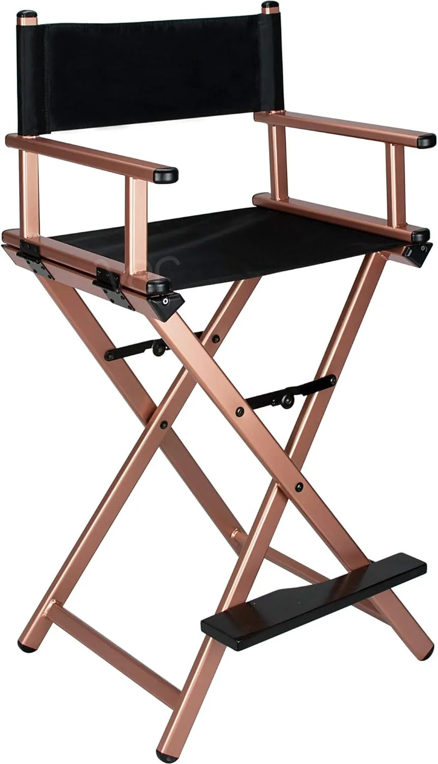 Foldable Aluminum Makeup Director Chair With Footrest And Headrest Y196