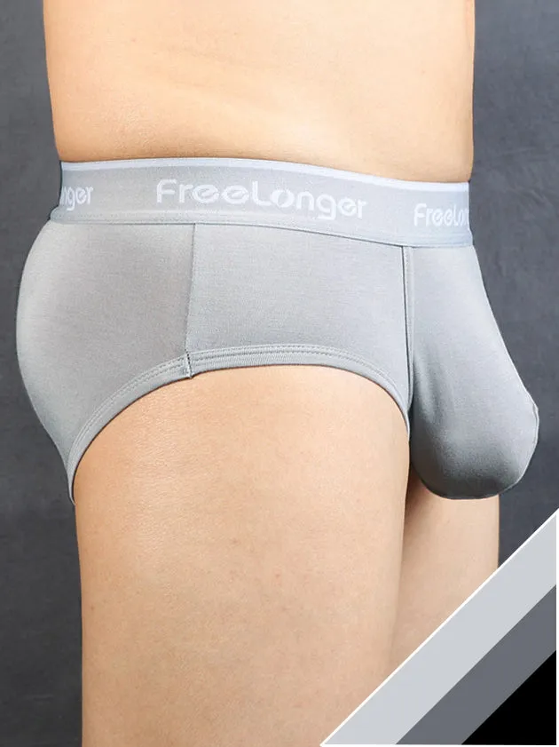FreeLonger Men's Separate Big Pouch Comfy Briefs
