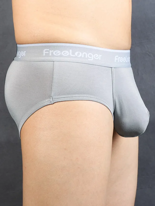 FreeLonger Men's Separate Big Pouch Comfy Briefs