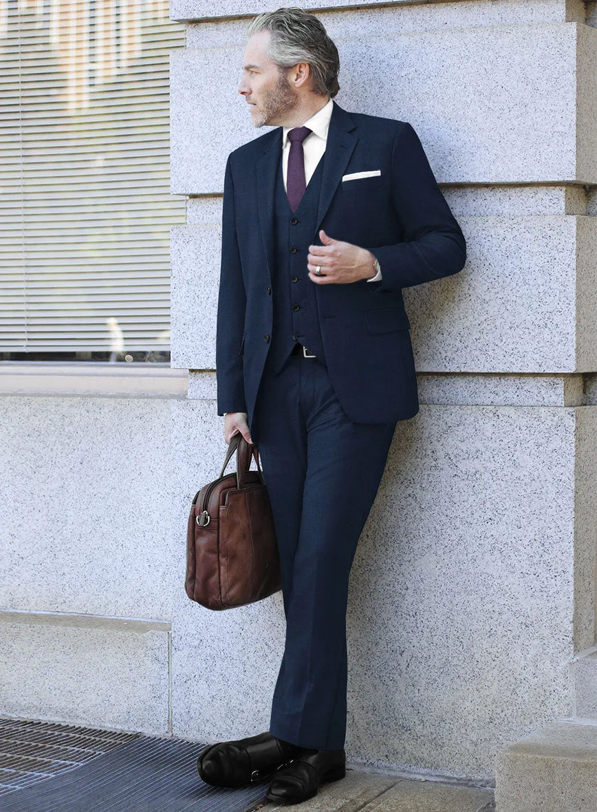 Fresco Mine Blue Wool Suit