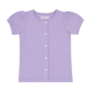 girls lavender breeze puff sleeve shirt