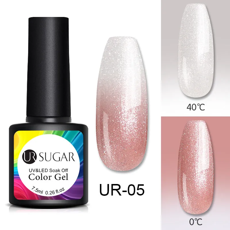 Glitter temperature change nail polish