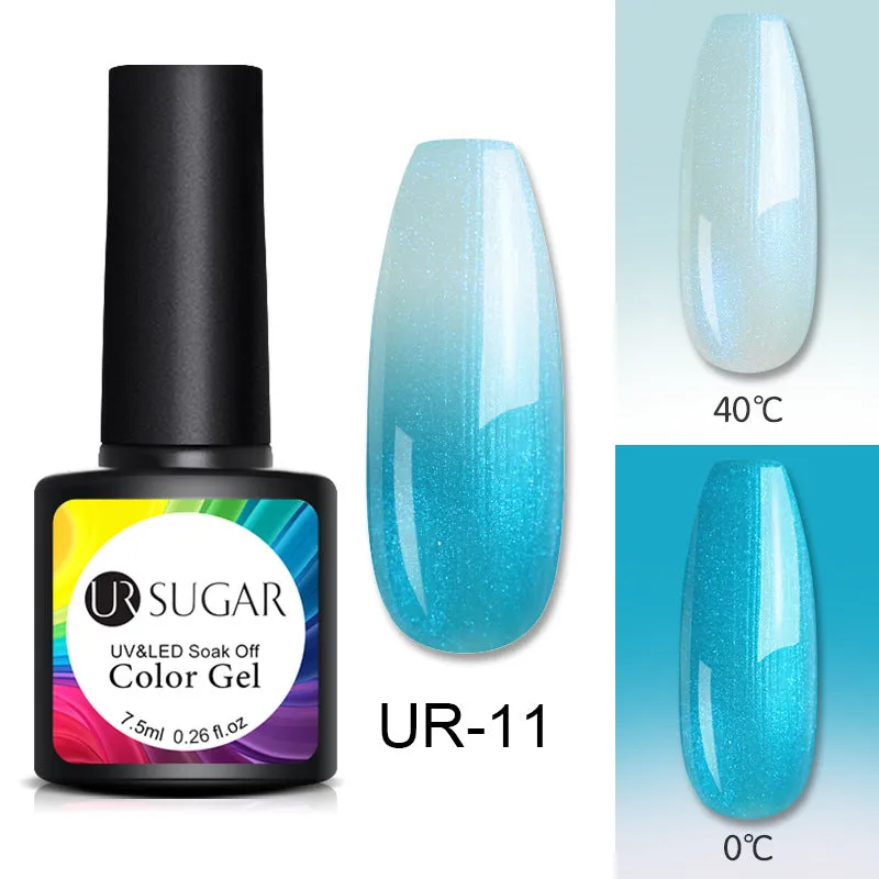 Glitter temperature change nail polish