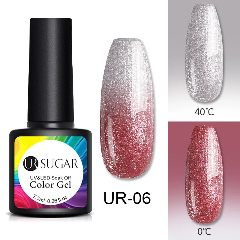 Glitter temperature change nail polish