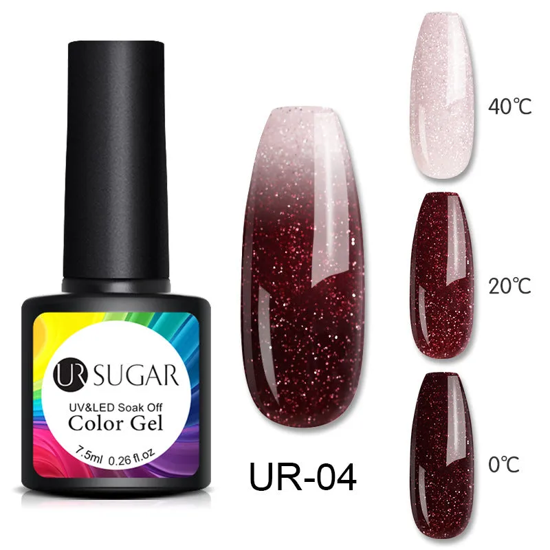 Glitter temperature change nail polish