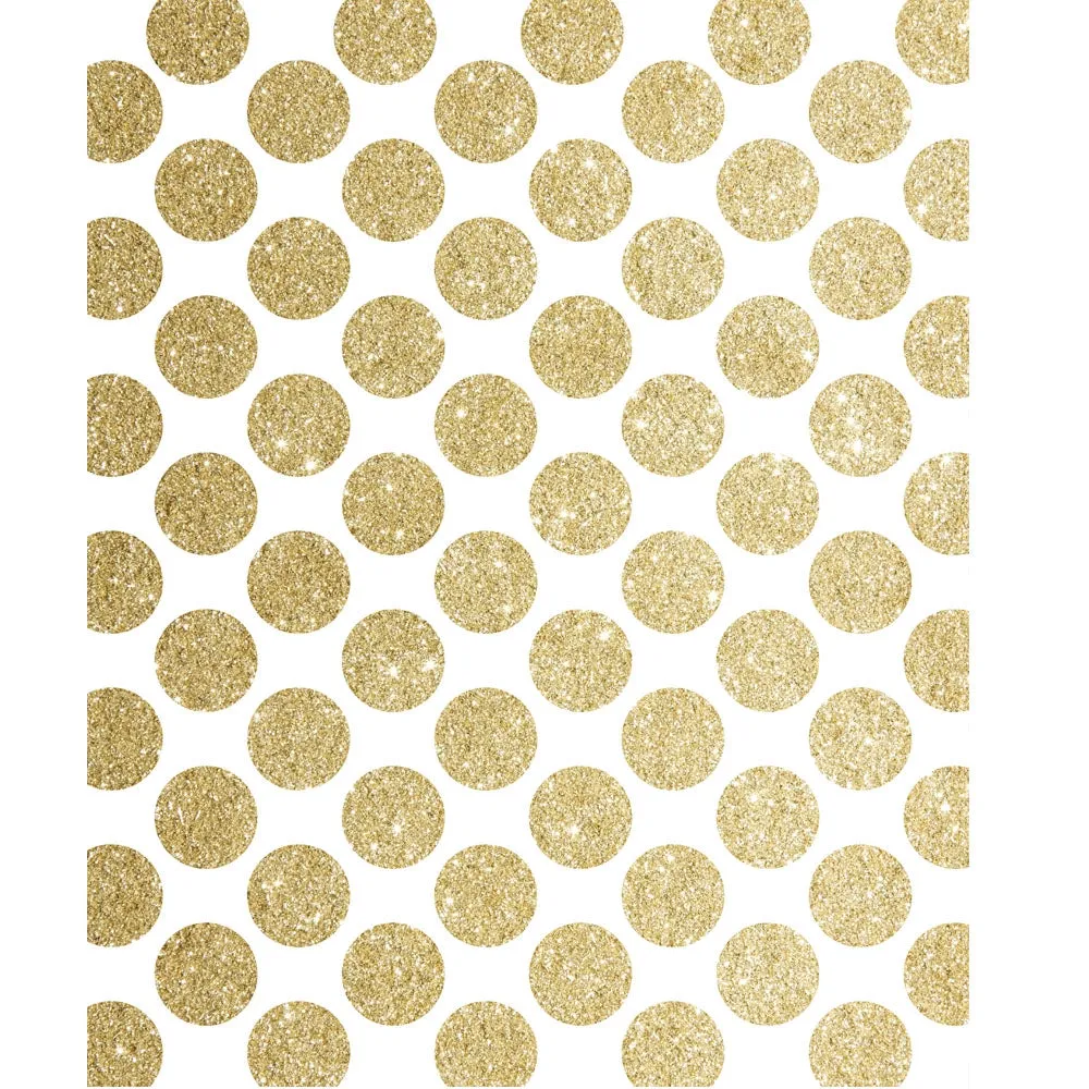 Gold Glitter Polka Dots Printed Backdrop