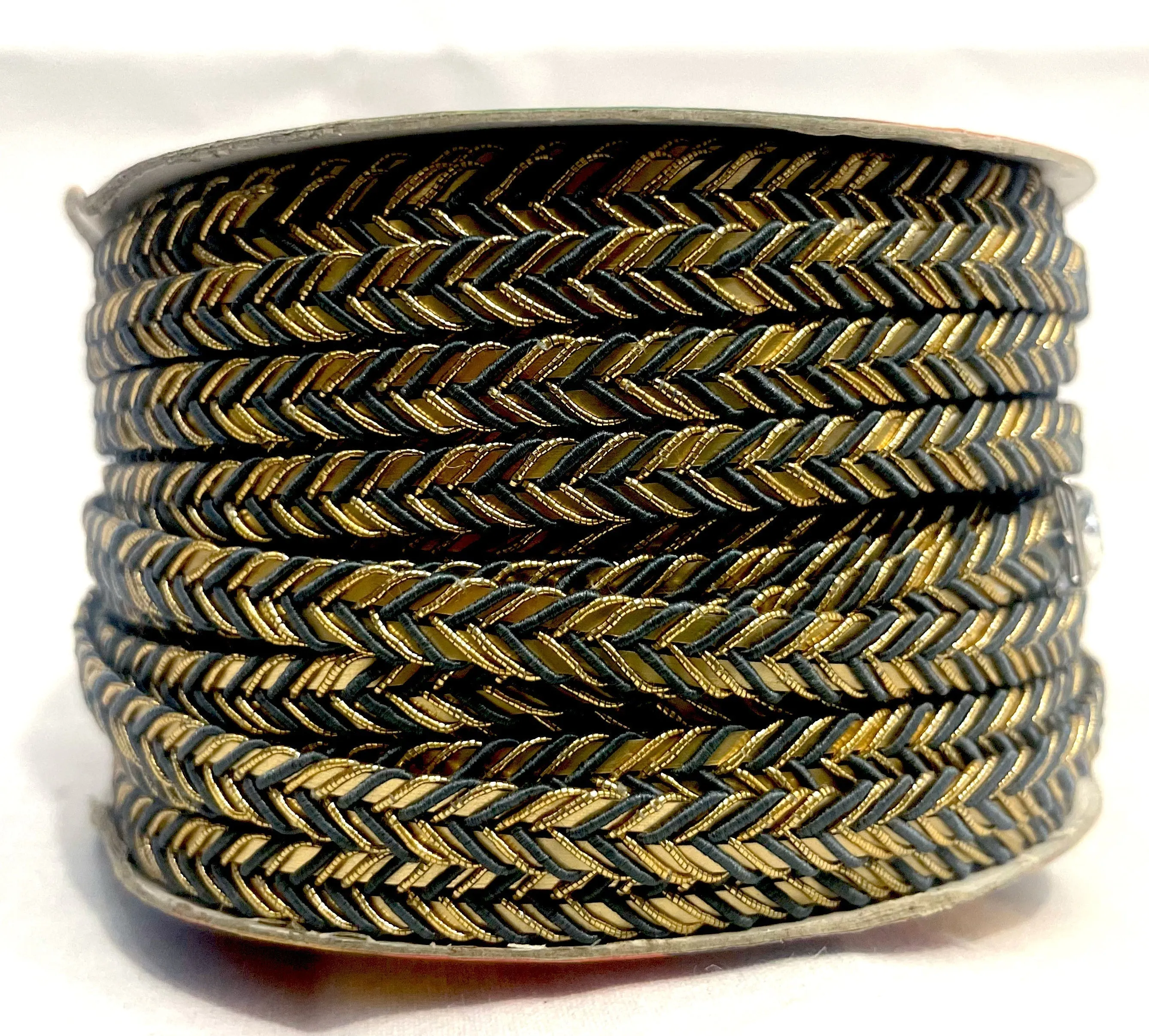 Golden Braid Border, Brown And Golden,  Laces for Dress, Home Dcor, Shoe, Bags, Hats, DIY, Handmade, 0.2 inch Broad