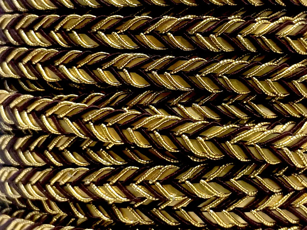 Golden Braid Border, Brown And Golden,  Laces for Dress, Home Dcor, Shoe, Bags, Hats, DIY, Handmade, 0.2 inch Broad