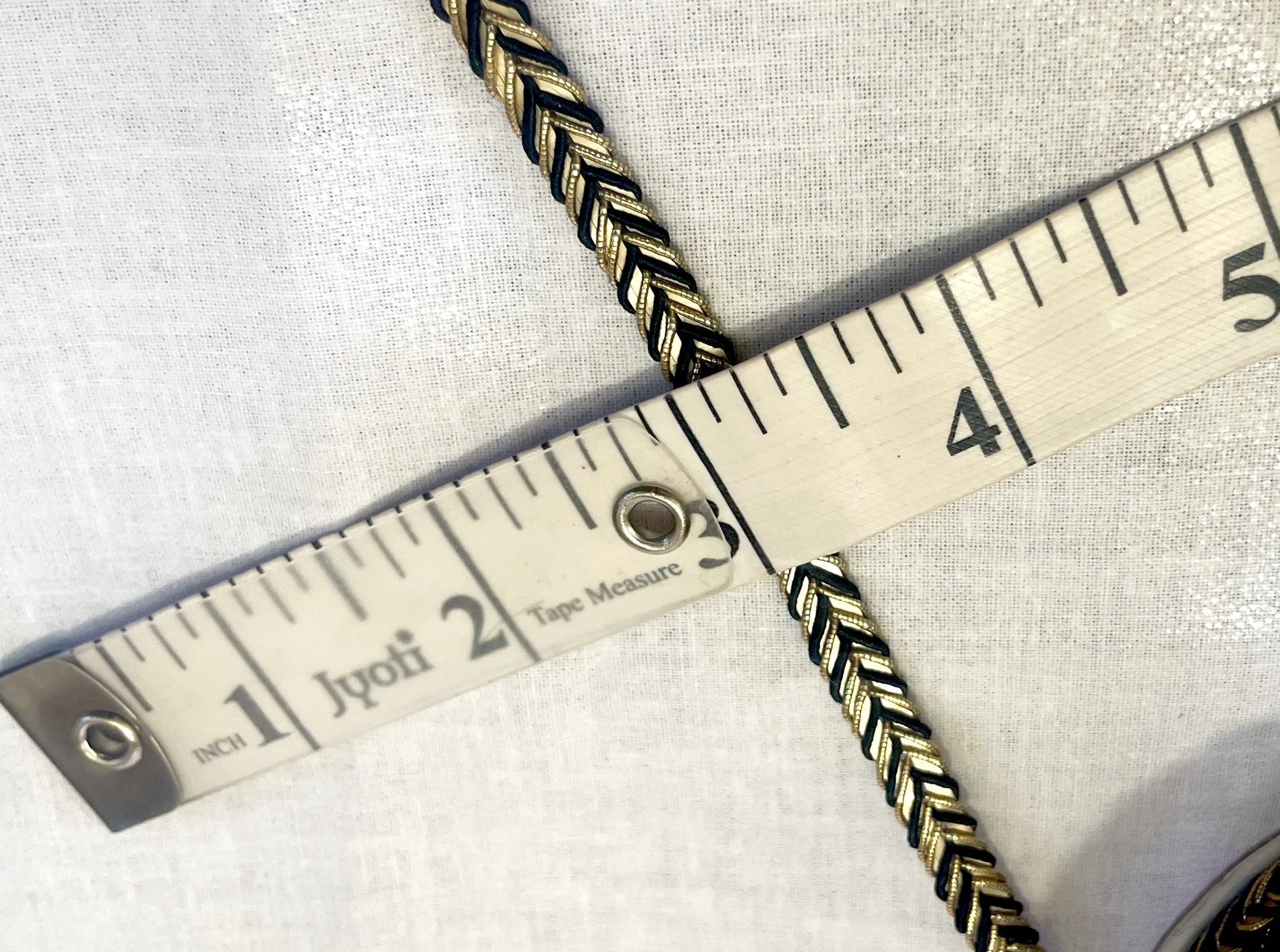 Golden Braid Border, Cyan And Golden,  Laces for Dress, Home Dcor, Shoe, Bags, Hats, DIY, Handmade, 0.2 inch Broad