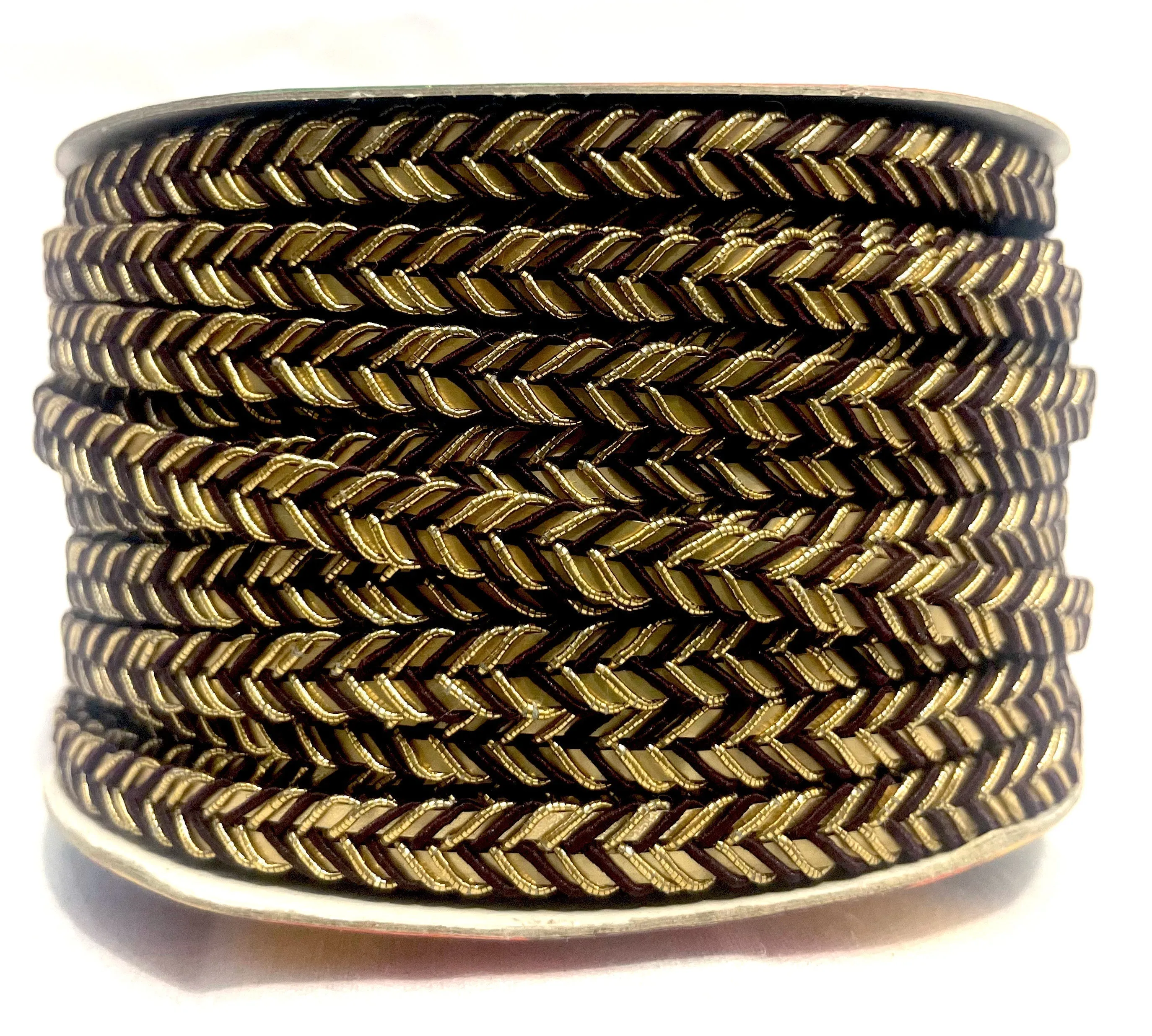 Golden Braid Border, Cyan And Golden,  Laces for Dress, Home Dcor, Shoe, Bags, Hats, DIY, Handmade, 0.2 inch Broad