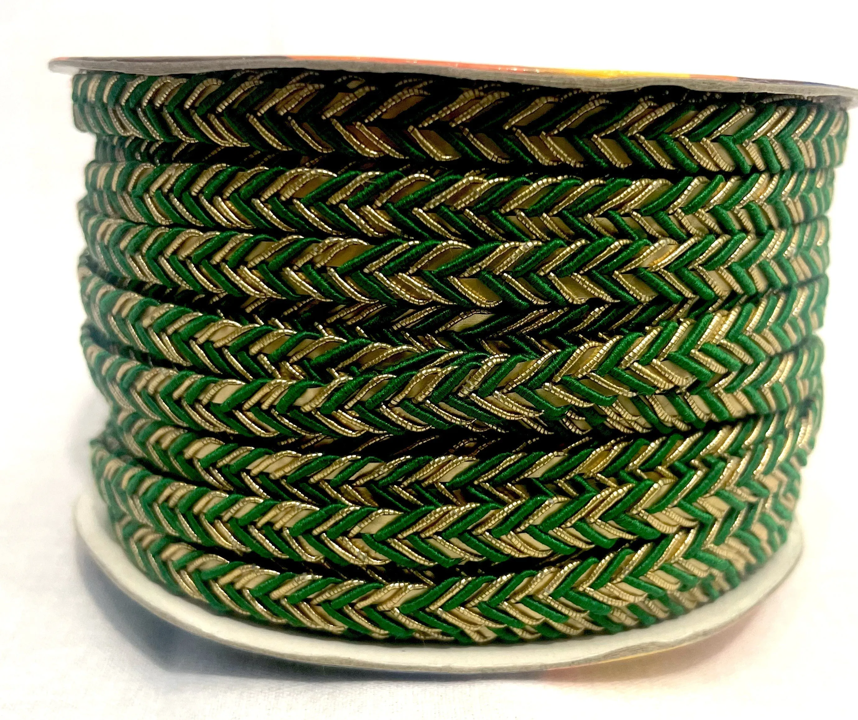 Golden Braid Border, Cyan And Golden,  Laces for Dress, Home Dcor, Shoe, Bags, Hats, DIY, Handmade, 0.2 inch Broad