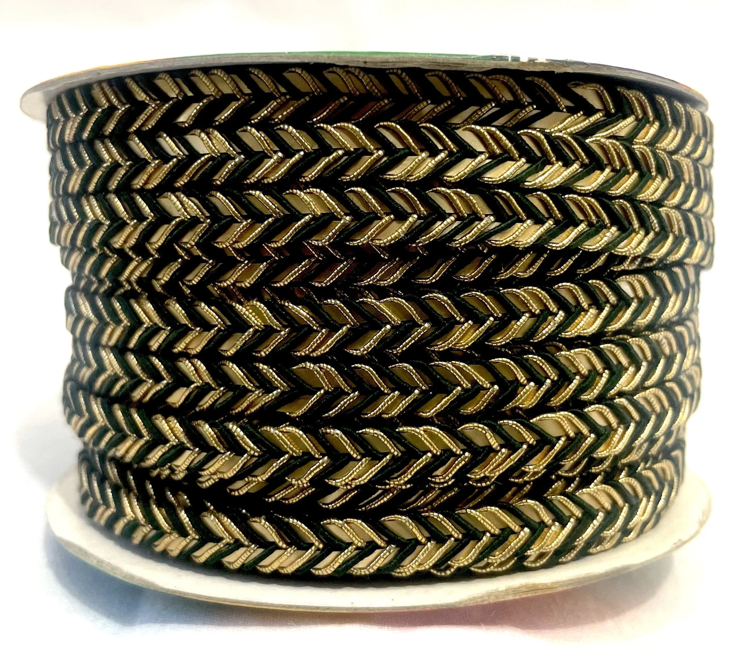 Golden Braid Border, Cyan And Golden,  Laces for Dress, Home Dcor, Shoe, Bags, Hats, DIY, Handmade, 0.2 inch Broad