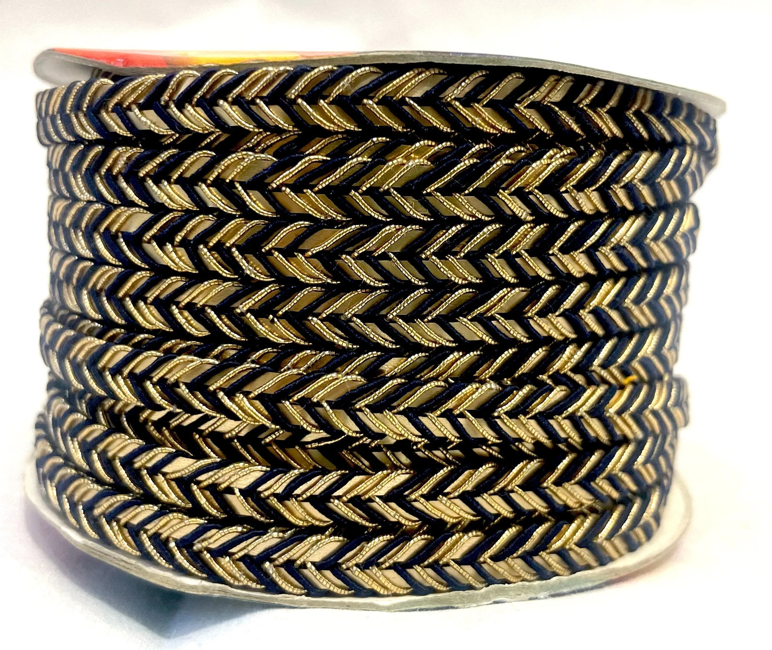Golden Braid Border, Cyan And Golden,  Laces for Dress, Home Dcor, Shoe, Bags, Hats, DIY, Handmade, 0.2 inch Broad