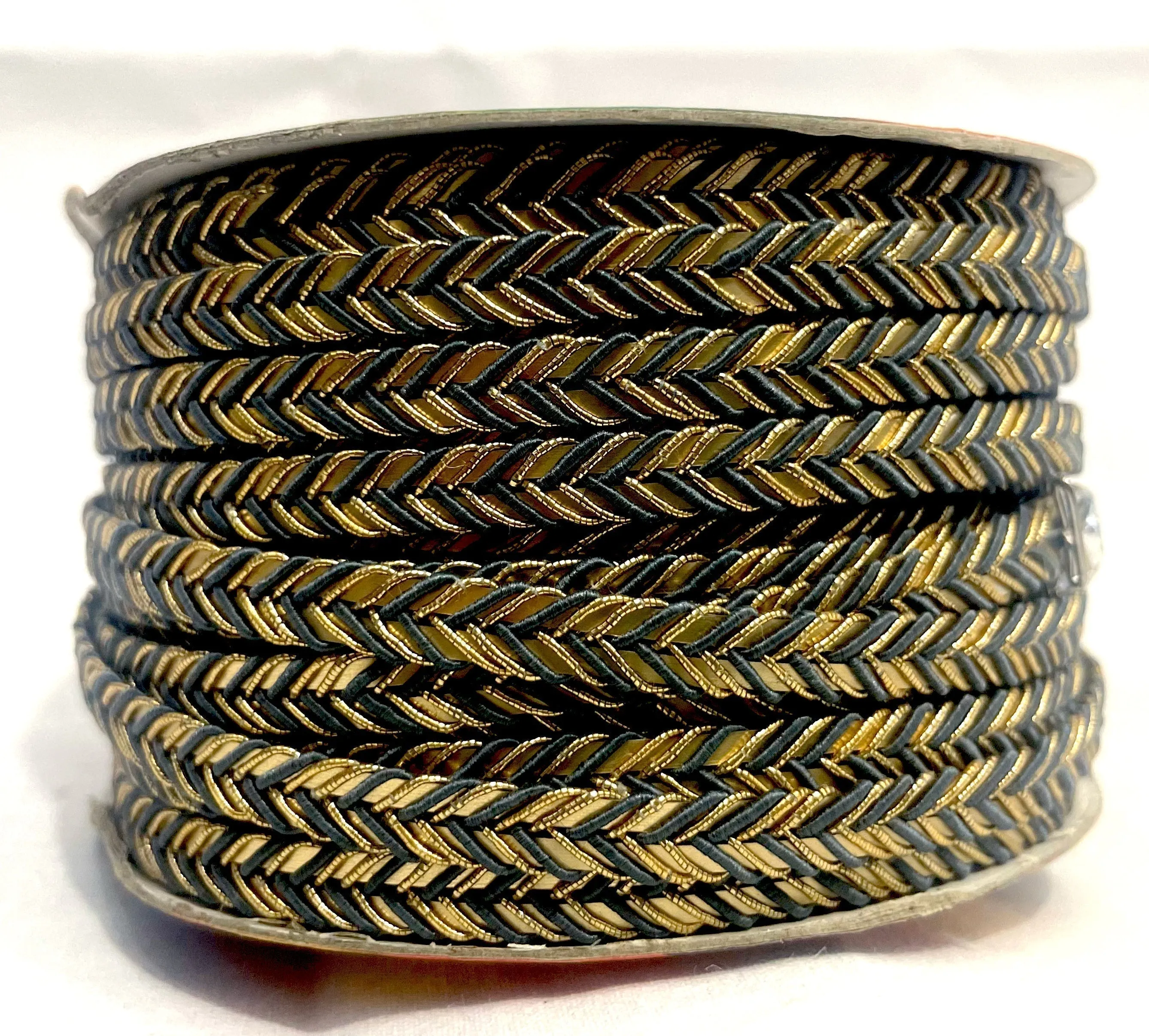 Golden Braid Border, Cyan And Golden,  Laces for Dress, Home Dcor, Shoe, Bags, Hats, DIY, Handmade, 0.2 inch Broad
