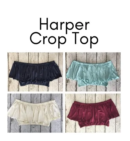 Harper Boho Ruffle Crop Top   (Choose Color)