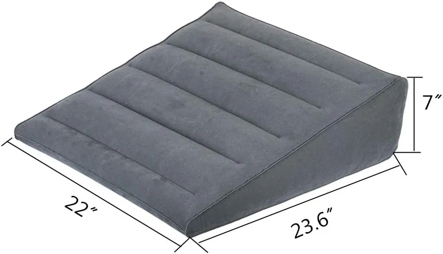 Inflatable Wedge Pillow I Travel/Inflatable Portable Bed Wedge I 23.6" x 22" x 7"
