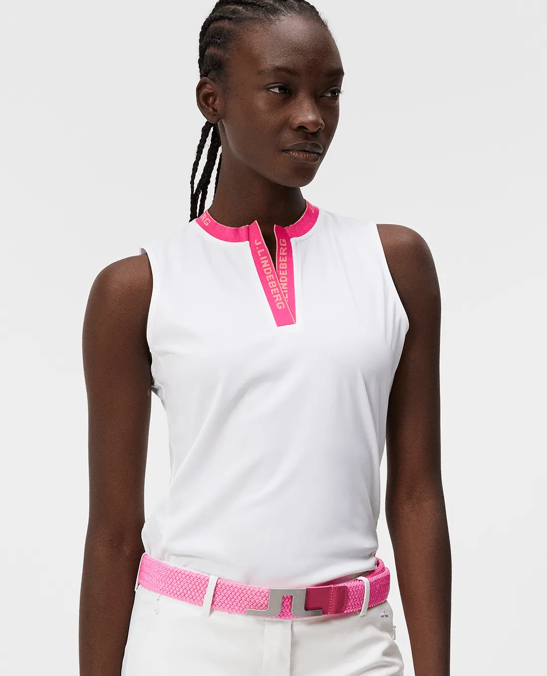 J.Lindeberg Leya Sleeveless Polo White