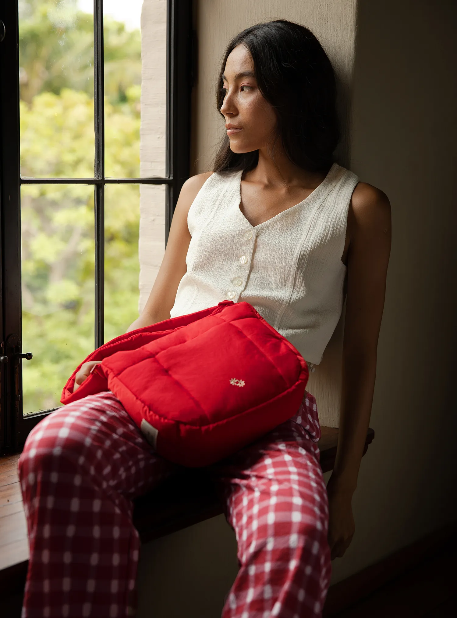 Multi-Way Vest Top (Seersucker Bone)