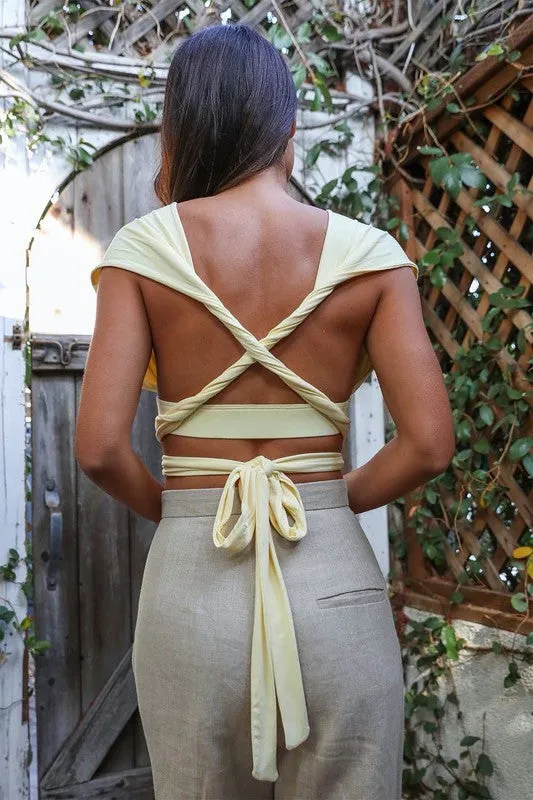 Multiple Ways Strappy Convertible Bralette Cropped Cami