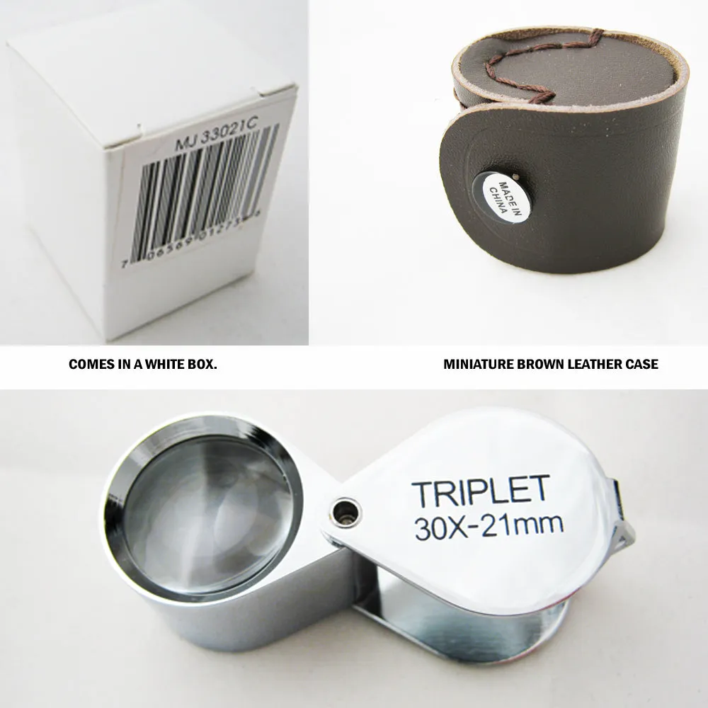 New Mini Illuminated Magnifier Jeweler Eye Jewelry Loupe Loop Led Light 30x 21mm