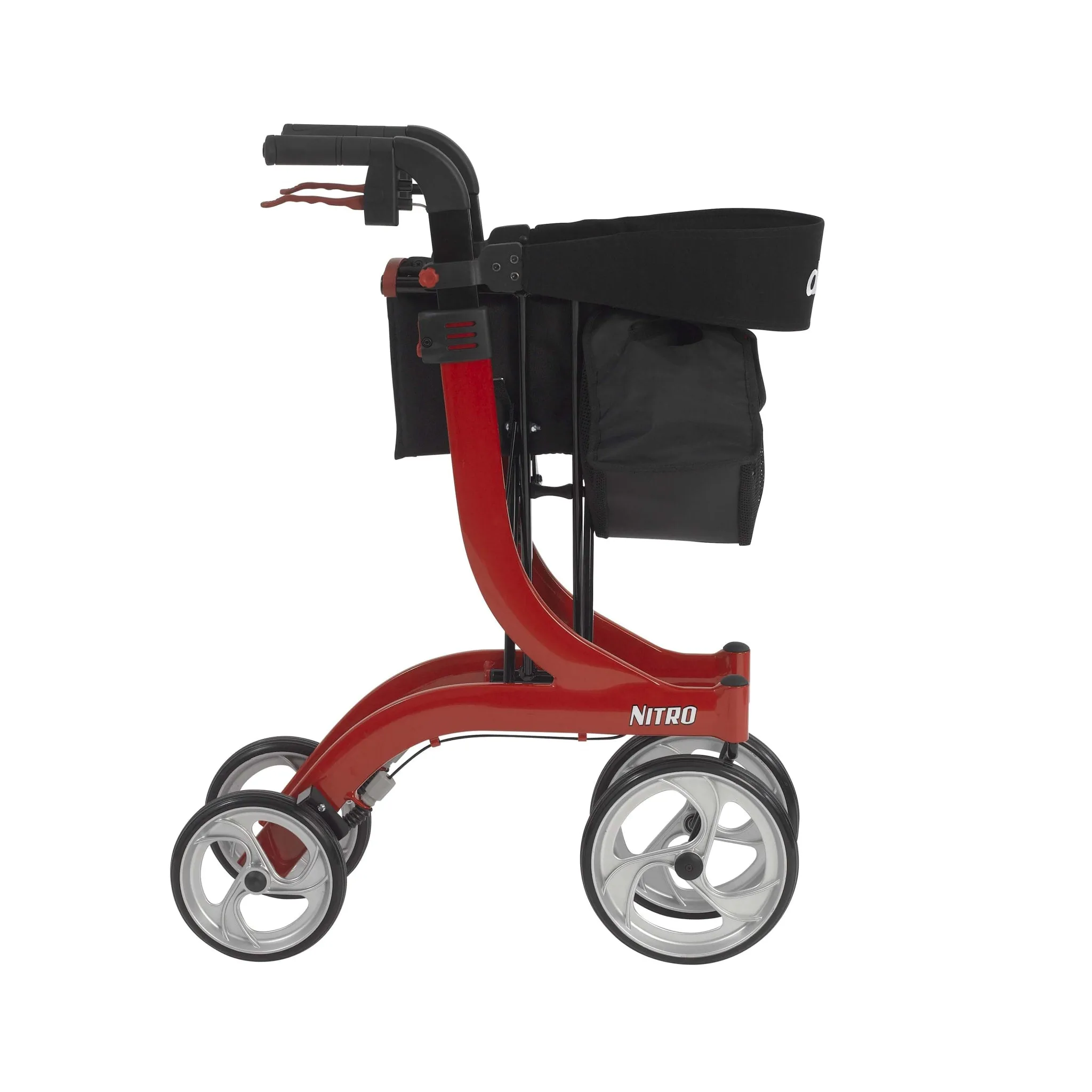 Nitro Euro Style Rollator Rolling Walker, Red