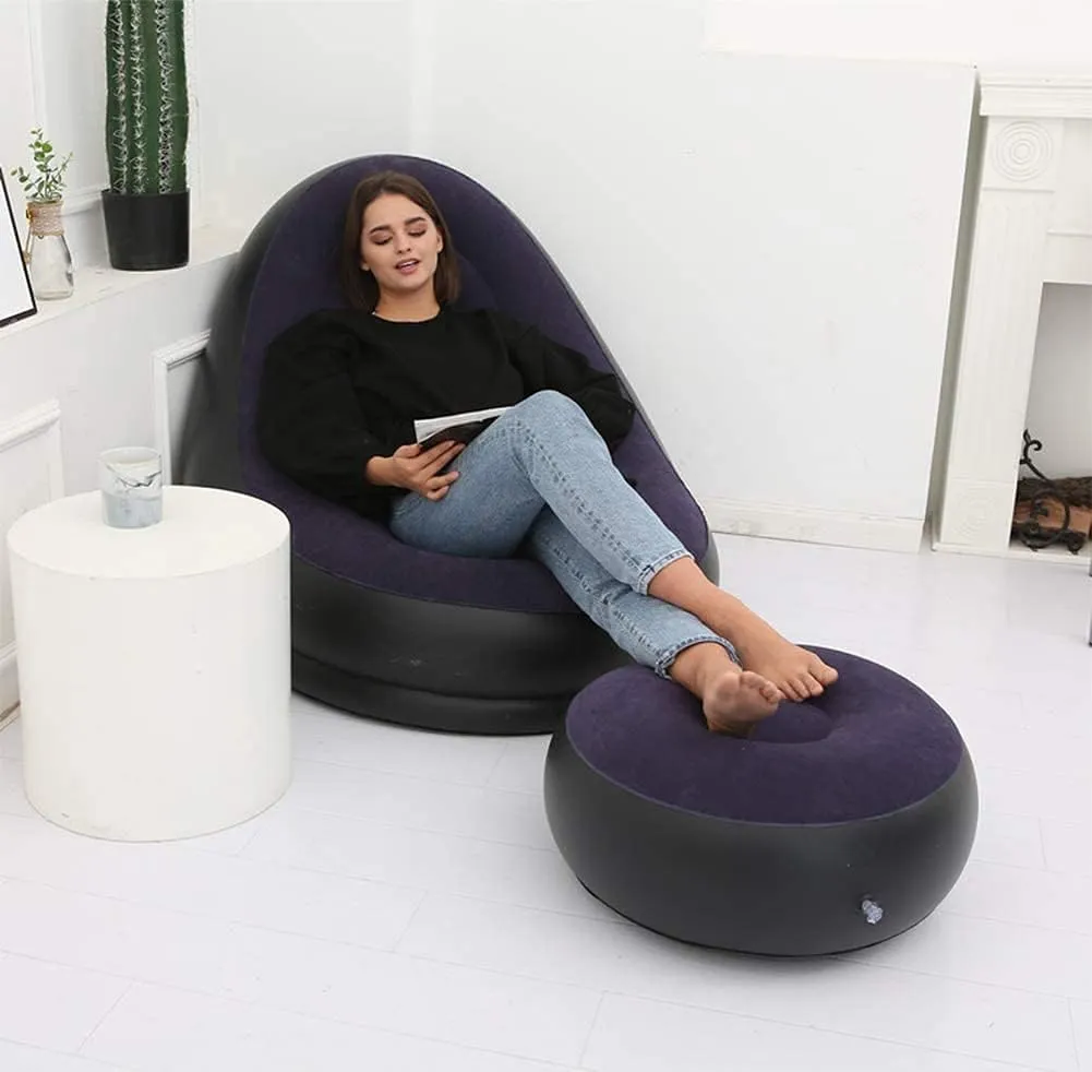 Outdoor PVC Inflatable Air Sofa With Inflatable Foot Cushion DC-283 BLACK