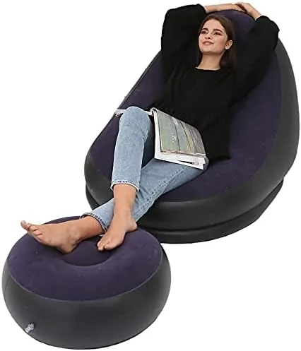 Outdoor PVC Inflatable Air Sofa With Inflatable Foot Cushion DC-283 BLACK