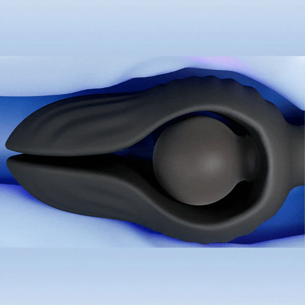 Petal - Inflatable Vibrating Butt Plug - Black Anal Dilator