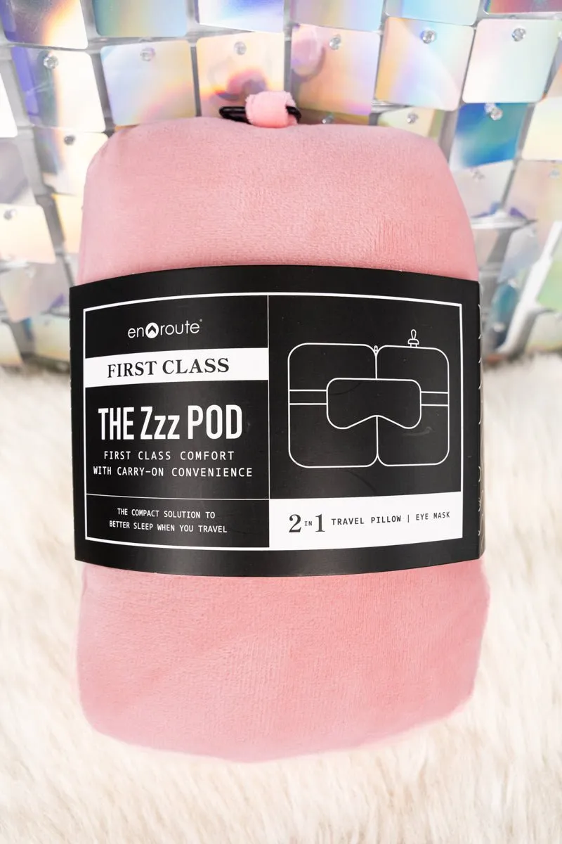 Pink En Route The ZZZ Pod Travel Pillow Eye Mask