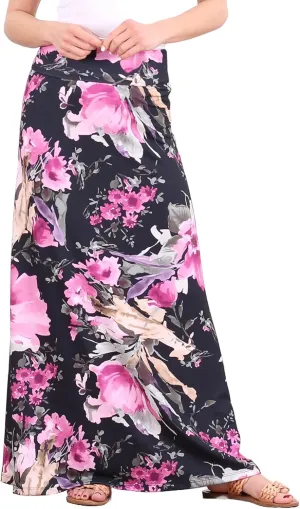 Popana Womens Long Maxi Skirt - Made in USA Long Skirts for Women Trendy - Casual Convertible Sundress Plus Size Maxi Skirt