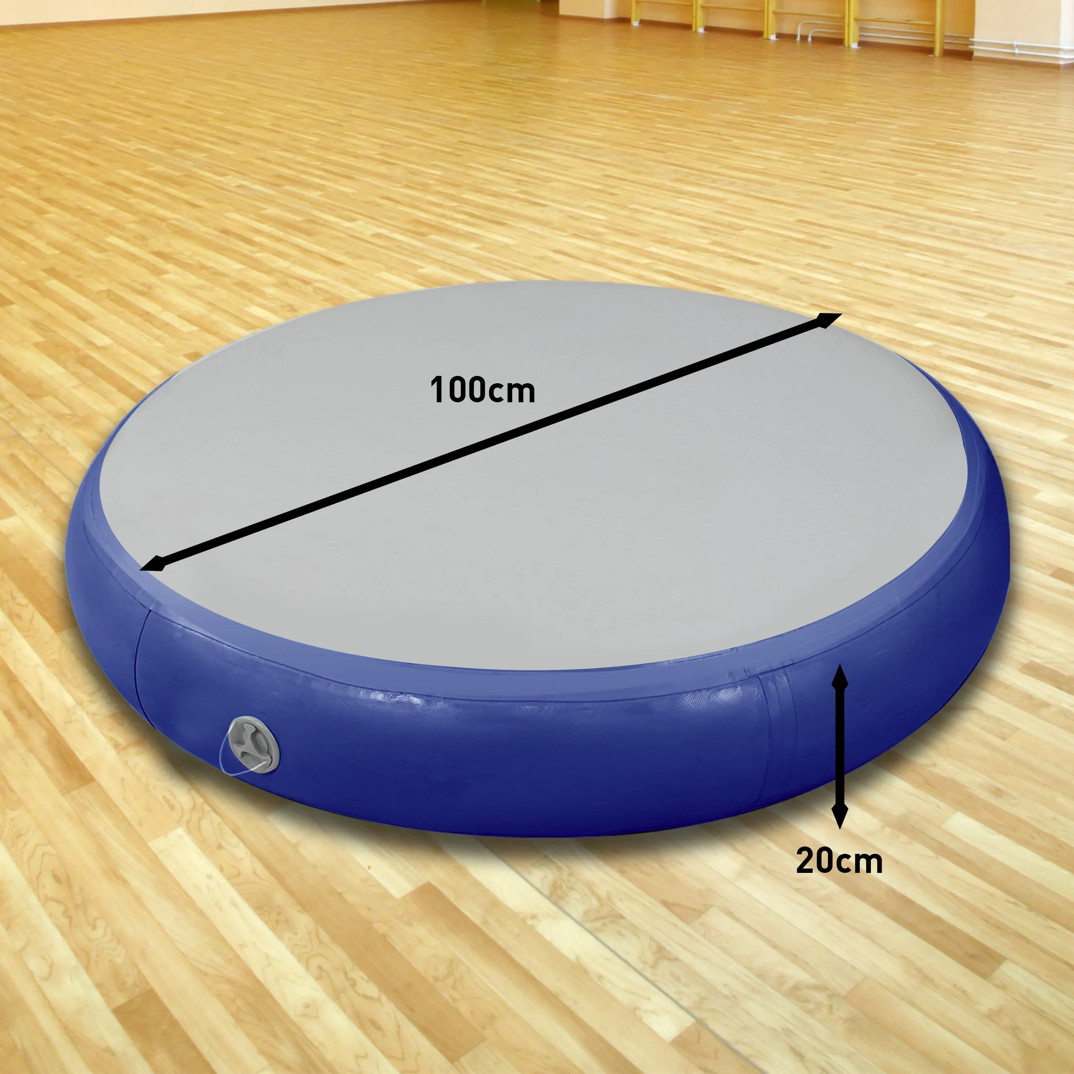 Powertrain 1m Air Track Spot Round Inflatable Tumbling Mat (Dark Blue)