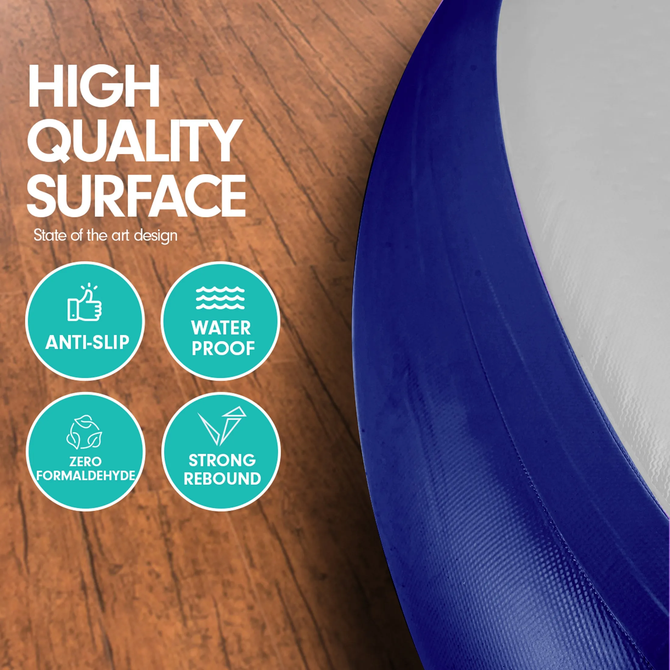 Powertrain 1m Air Track Spot Round Inflatable Tumbling Mat (Dark Blue)