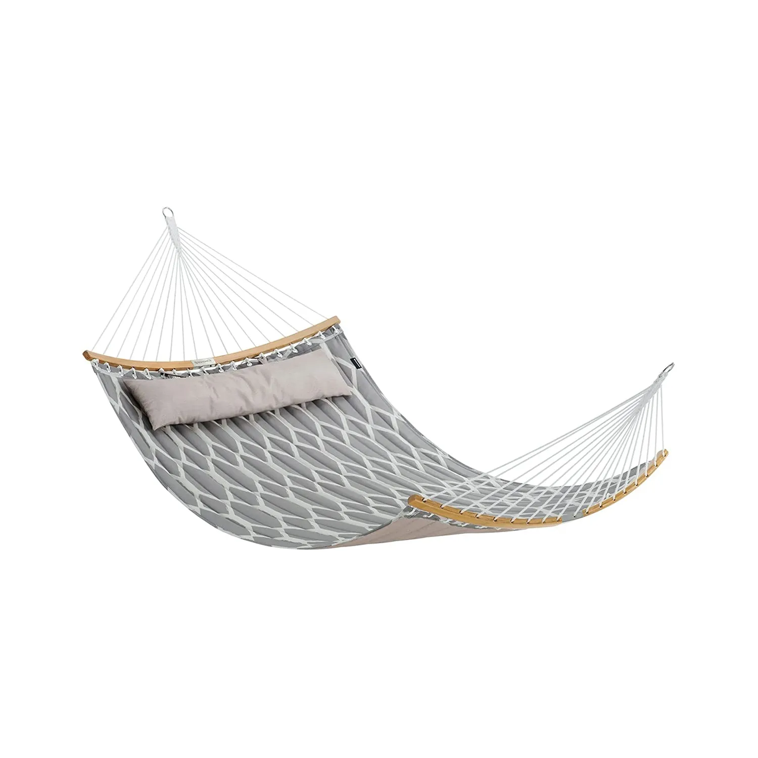 Quilted Hammock with Curved Bamboo Spreaders