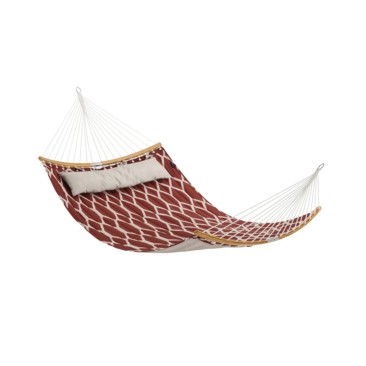 Quilted Hammock with Curved Bamboo Spreaders