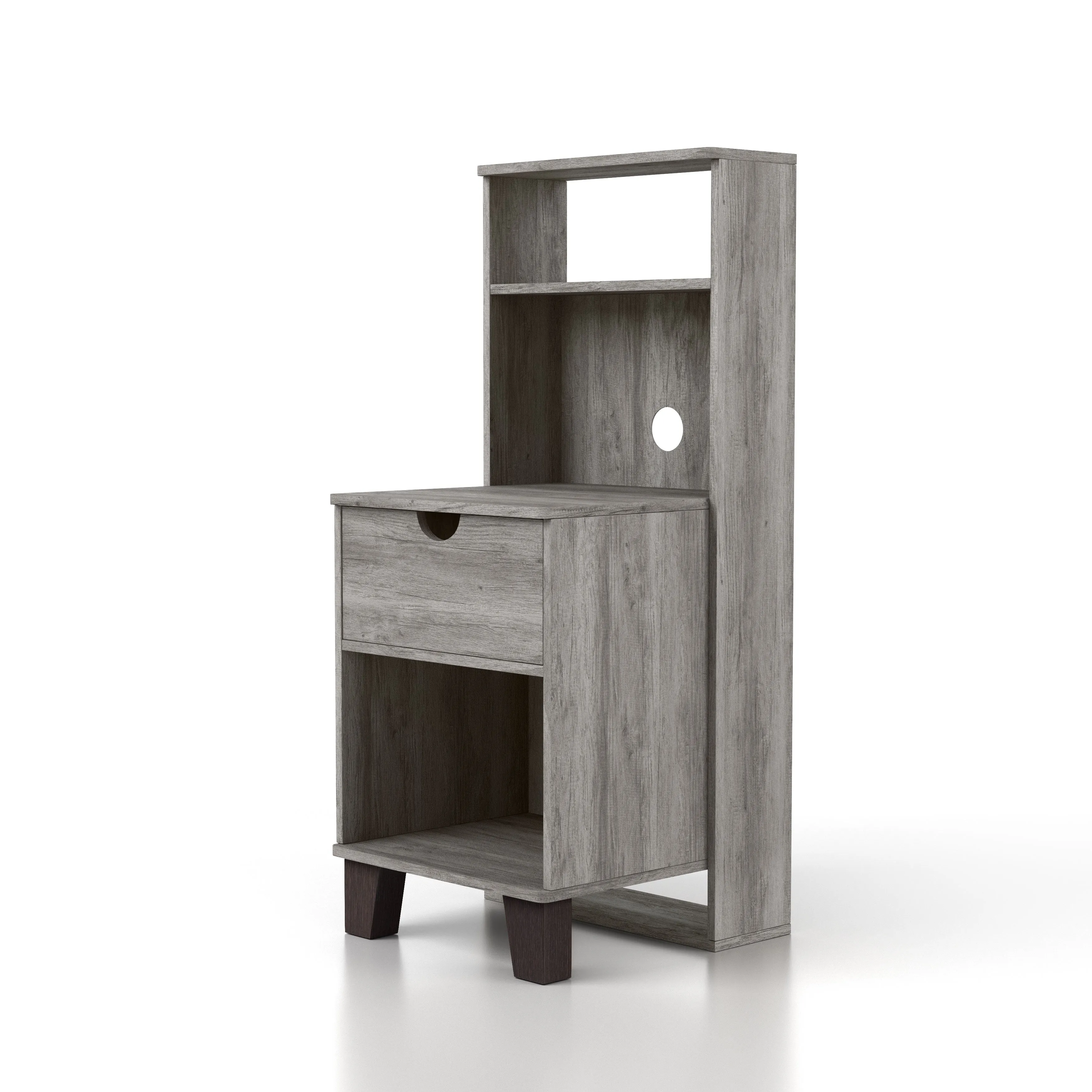 Scholls Transitional Vintage Gray 1-drawer Nightstand