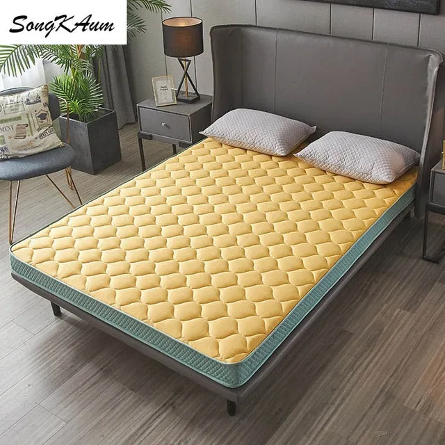 SongKAum high quality Natural latex Mattresses Thicken Keep warm Tatami Foldable Single doublestudent dormitory  Mattress