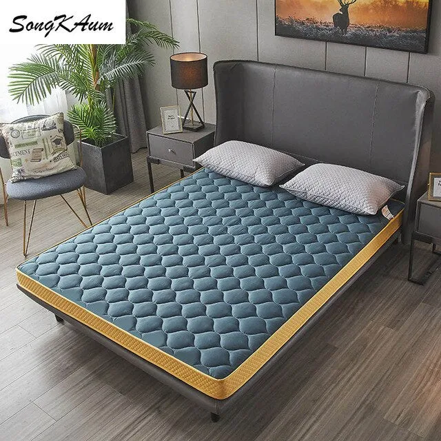 SongKAum high quality Natural latex Mattresses Thicken Keep warm Tatami Foldable Single doublestudent dormitory  Mattress