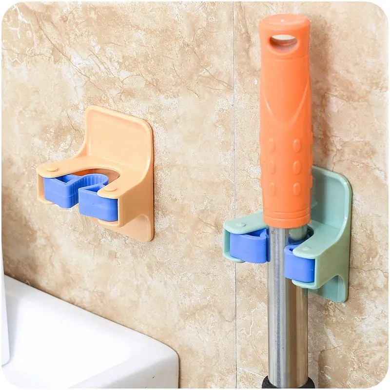 Universal Adhesive Wall Mop Holders Set